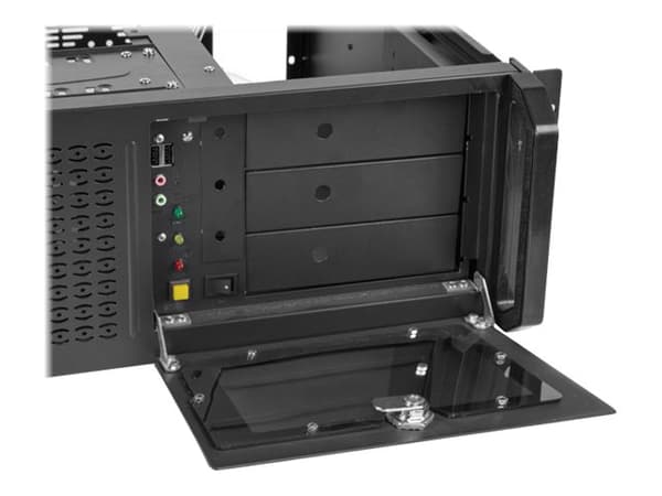 Lanberg - Rack-monterbar - 4U - ATX - ingen strømforsyning - sort - USB/Lyd
