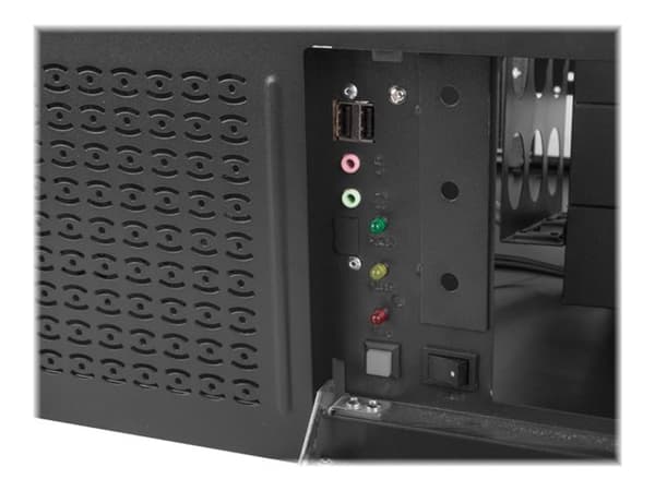 Lanberg - Rack-monterbar - 4U - ATX - ingen strømforsyning - sort - USB/Lyd