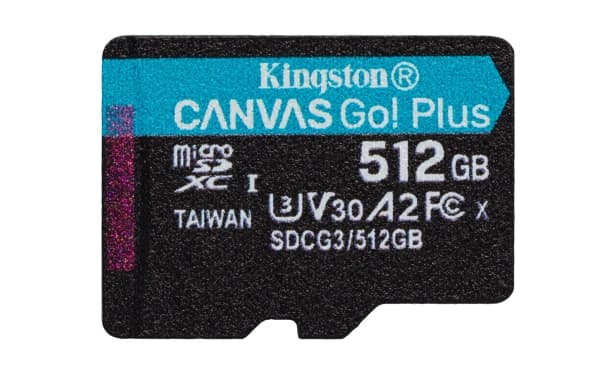 Kingston Canvas Go! Plus - Flashminnekort - 512 GB - A2 / Video Class V30 / UHS-I U3 / Class10 - microSDXC UHS-I