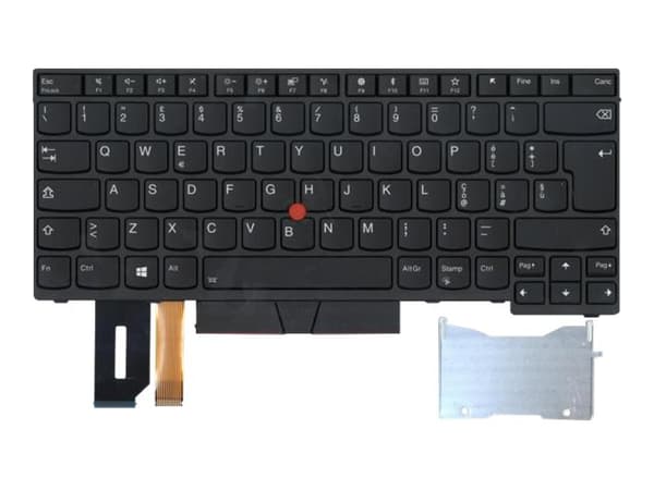 Chicony - Ersättningstangentbord för bärbar dator - med Trackpoint - bakgrundsbelyst - QWERTY - italiensk - FRU - för ThinkPad E480; E490; L380; L380