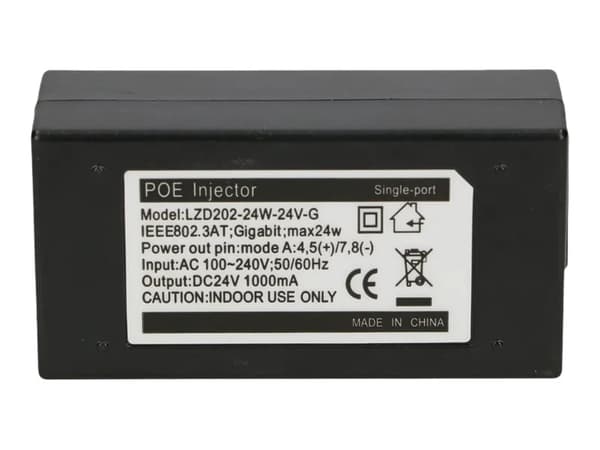 Extralink POE-24-24W-G - Strøminjektor - AC 100-240 V - 24 watt - utgangskontakter: 1