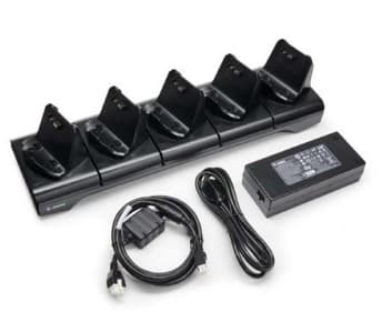 Zebra 5-Slot Docking Cradle - Laddningsvagga för skrivare - utgångskontakter: 5 - Europa - för Zebra ZQ210