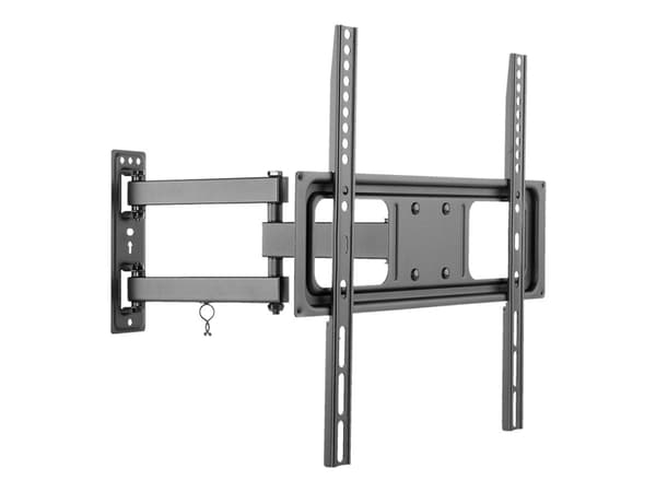 DELTACO ARM-1200 - Monteringssett (veggplate, armbøyle) - full bevegelse - for flatpanel - kaldvalset stål - finteksturert svart - skjermstørrelse: 3