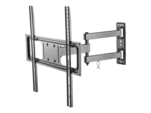 DELTACO ARM-1200 - Monteringssett (veggplate, armbøyle) - full bevegelse - for flatpanel - kaldvalset stål - finteksturert svart - skjermstørrelse: 3 Sort