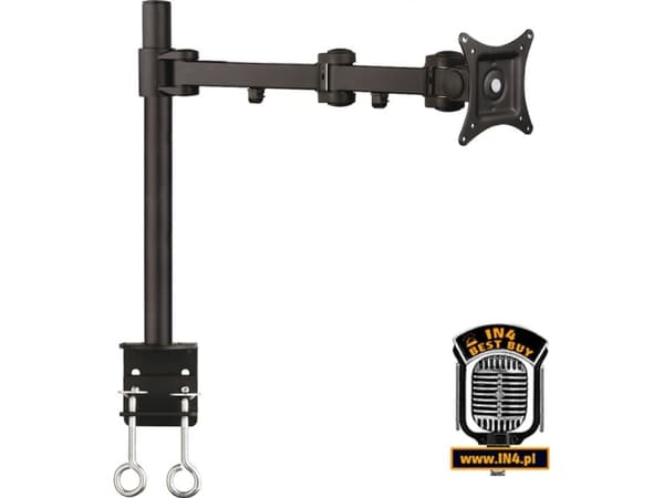 ART L-01 - Monteringssett (skrivebordsklemmemontering, stang, monteringsplate, dobbelt svivelarm) - for LCD-skjerm - aluminium, stål, kobber - svart