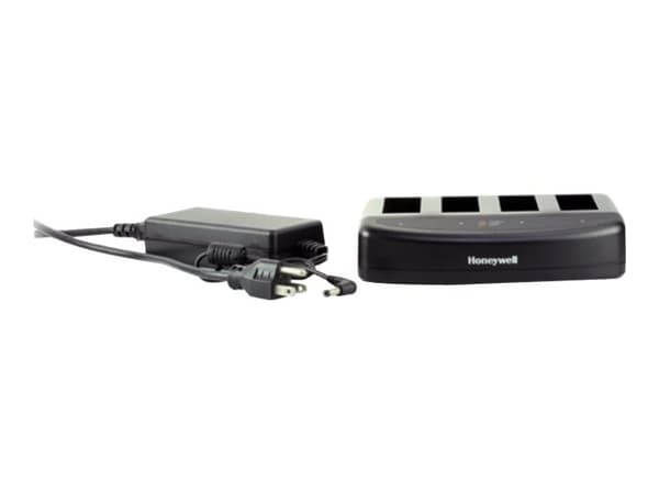 Honeywell Four-bay smart battery charger - Batterilader - utgangskontakter: 4 - for P/N: 50133975-001, 550053-000 Sort