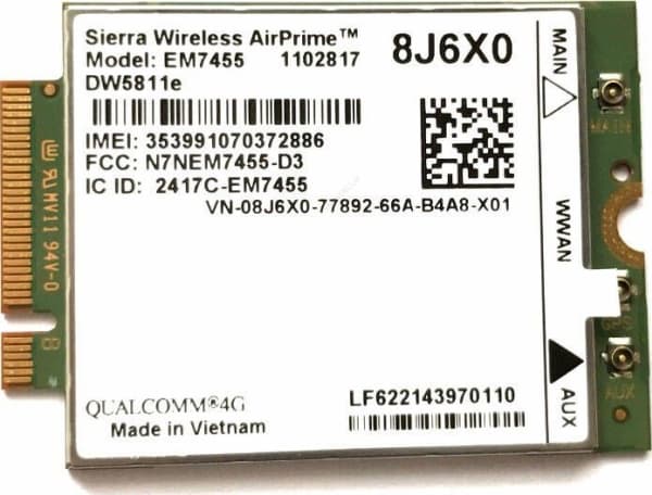 Dell Wireless 5811e - Kit - trådløs mobilmodem - 4G LTE Advanced - for Latitude 3490, 3590, 5290, 54XX, 55XX, 7290, 73XX, 7490; Precision 75XX, 77XX