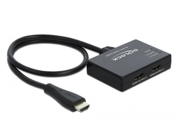 Delock - Video/lyd-splitter - 2 x HDMI - stasjonær