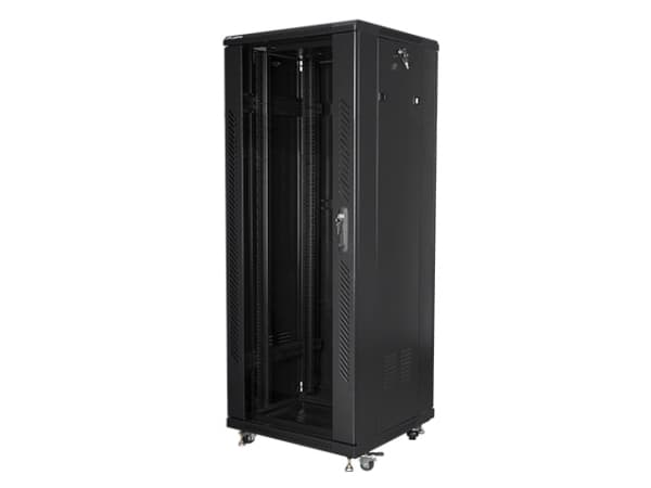 Lanberg FF01-6632-12B, Fristående rack, 32U, 800 kg, Styrhjul, 18 kg, Svart