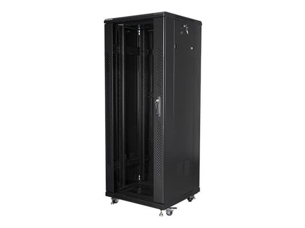 Lanberg FF01-6632-12B, Fristående rack, 32U, 800 kg, Styrhjul, 18 kg, Svart