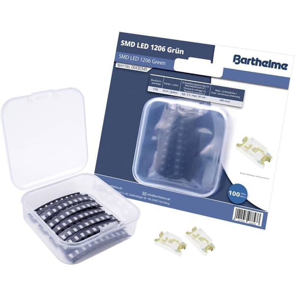Barthelme SMD-LED-Set 1206 Grön 400 mcd 120 ° 20 mA 3 V 100 st Bulk