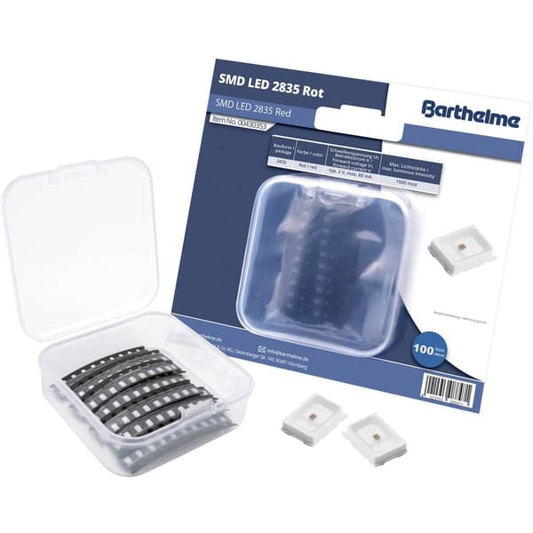 Barthelme SMD-LED-Set 2835 Röd 600 mcd 120 ° 60 mA 2 V 100 st Bulk