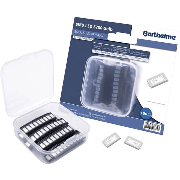 Barthelme SMD-LED-Set 5730 Gul 650 mcd 120 ° 55 mA 2 V 100 st Bulk