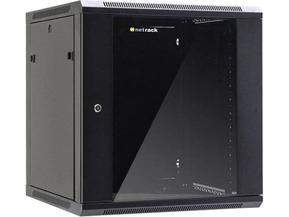 Netrack - Rack skap - veggmonterbar - svart - 12U - 19"