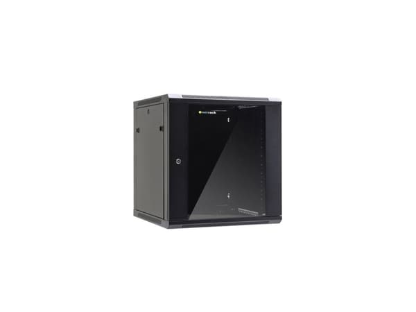 Netrack - Rack skap - veggmonterbar - svart - 12U - 19"
