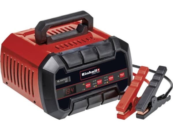 Einhell CE-BC 15 M, 12 V, 230 V, 50 Hz, LED, Overlading, Kortslutning, Sort, Rød