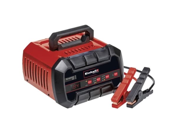 Einhell CE-BC 15 M, 12 V, 230 V, 50 Hz, LED, Overlading, Kortslutning, Sort, Rød