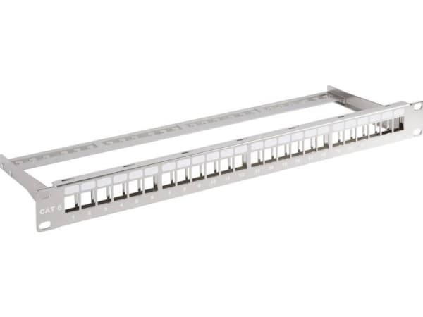 EFB patchpanel 19" 1U, 24-porter, metallfarget