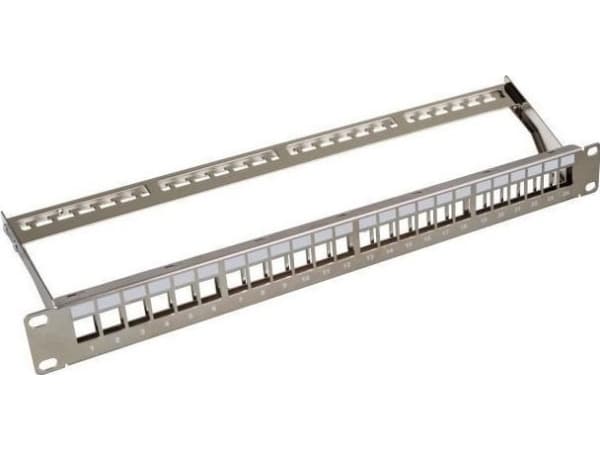 EFB patchpanel 19" 1U, 24-porter, metallfarget