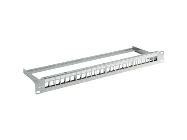 EFB patchpanel 19" 1U, 24-porter, metallfarget