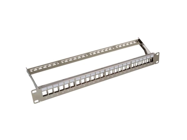 EFB patchpanel 19" 1U, 24-porter, metallfarget
