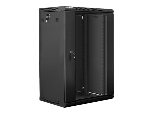 Lanberg - Rack skåp - väggmontering - svart, RAL 9004 - 18U - 19"
