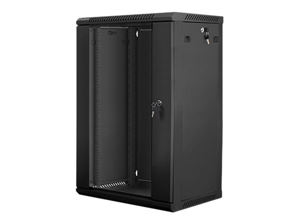 Lanberg - Rack skåp - väggmontering - svart, RAL 9004 - 18U - 19"