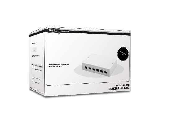 DIGITUS - Hus med modulær indsats - värillinen, RAL 9010 - 6 porte