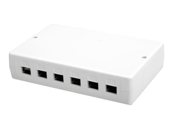 DIGITUS - Hus med modulær indsats - värillinen, RAL 9010 - 6 porte