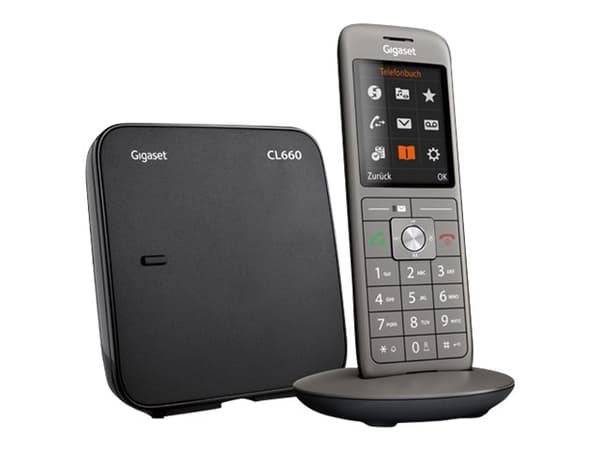 Gigaset CL 660, DECT-puhelin, Johdoton puhelin, Kaiutinpuhelin, 400 entries, Antrasiitti, Musta