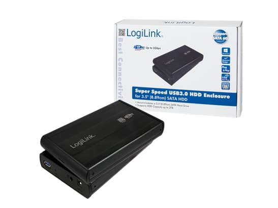 LogiLink kotelo 3,5 tuuman S-SATA HDD USB 3.0 Alu - Lagringspakning - 3.5" - SATA 3Gb/s - USB 3.0