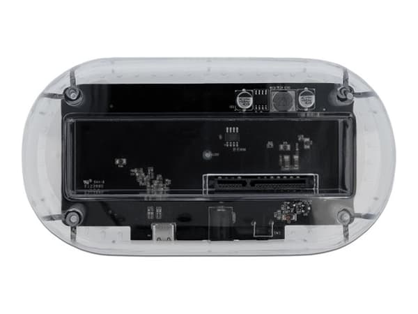 Delock - HDD-dokkestasjon - brønner: 1 - 2,5" / 3,5" delt - SATA 6Gb/s - USB-C - gjennomsiktig