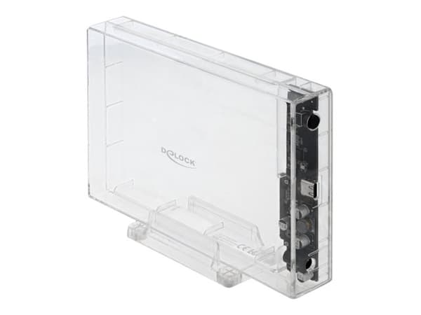 DeLOCK 42623, HDD-/SSD-kotelo, 2.5/3.5", Serial ATA III, Hot-swap, USB-liitettävyys, Läpinäkyvä
