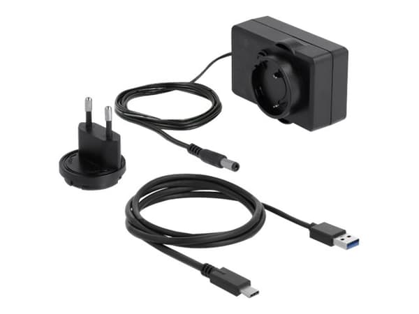 Delock External Dual Enclosure for 2 x 3.5' SATA HDD with USB Type-C - Drevkabinett - 3.5" - SATA 6Gb/s - USB 3.2 (Gen 1) - gjennomsiktig Gjennomsiktig