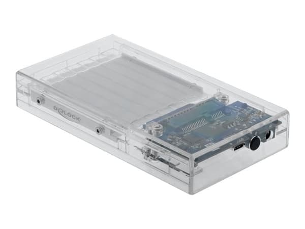 Delock External Dual Enclosure for 2 x 2.5" SATA HDD / SSD with USB Type-C - Drevkabinett - 2.5" - SATA 6Gb/s - USB 3.2 (Gen 1) - gjennomsiktig Gjennomsiktig