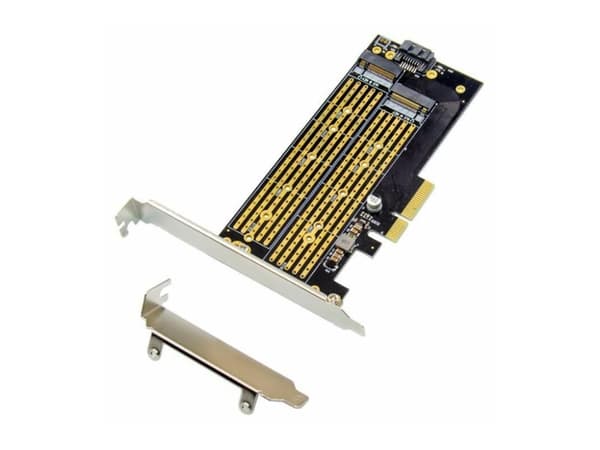 MicroConnect - Grensesnittsadapter - M.2 - M.2 NVMe Card - PCIe 3.0 x4, SATA 6Gb/s - svart