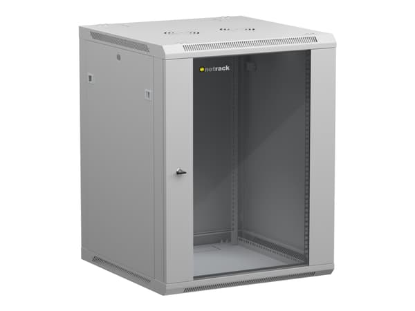 Netrack - Rack skap - veggmonterbar - grå - 15U - 10"/19"