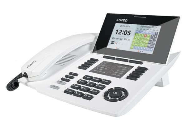 AGFEO ST 56, IP-telefon, Hvit, Kablet håndsett, 5000 oppføringer, LCD, Blå Hvit