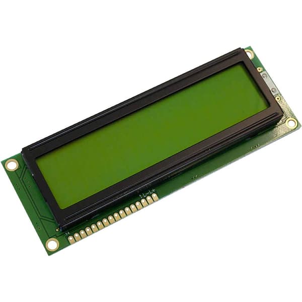 Display Elektronik LCD-display Gulgrön 16 x 2 Pixel (B x H x D) 122 x 44 x 11.1 mm