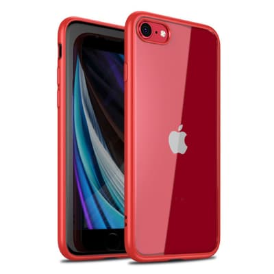 iPhone 7/8/SE 2020 Kuori Läpinäkyvä Selkä Punainen