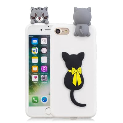 iPhone 7/8/SE 2020 Kuori Silikonii 3D Kissa