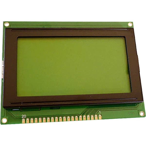 Display Elektronik LCD-display Svart Gulgrön 128 x 64 Pixel (B x H x D) 93 x 70 x 10.8 mm