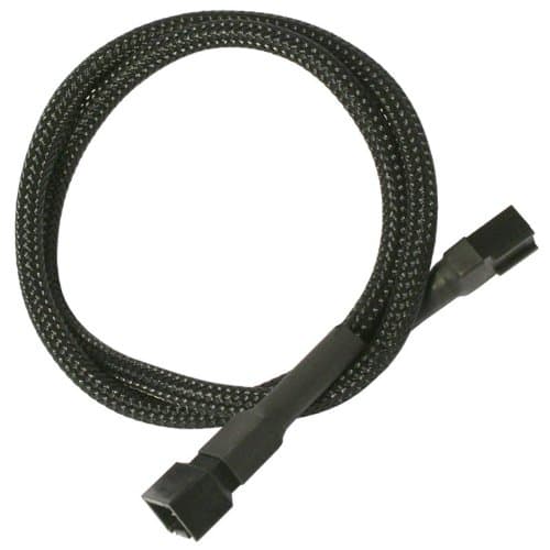 Nanoxia - Forlengelseskabel for viftestrømforsyning - 3-pins Molex (hunn) til 3-pins Molex (hann) - 30 cm - svart