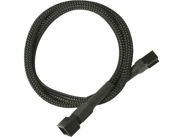 Nanoxia - Forlengelseskabel for viftestrømforsyning - 3-pins Molex (hunn) til 3-pins Molex (hann) - 30 cm - svart