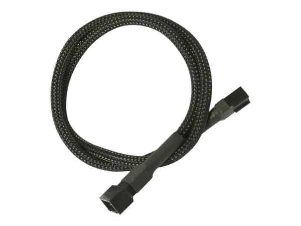 Nanoxia - Forlengelseskabel for viftestrømforsyning - 3-pins Molex (hunn) til 3-pins Molex (hann) - 30 cm - svart