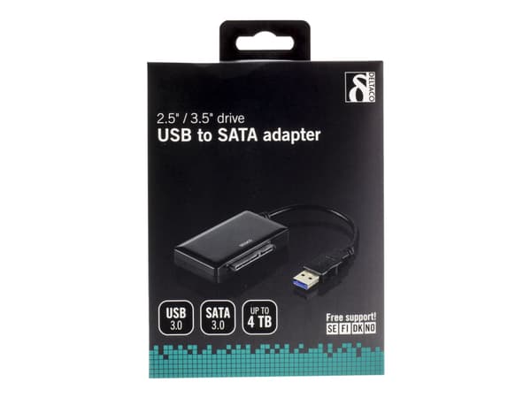 DELTACO USB3-SATA6G3 - Kontrollerkort - 2.5", 3.5" - SATA 6Gb/s - USB 3.0 - svart