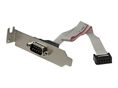 StarTech.com 9 Pin Serial Male to 10 Pin Motherboard Header LP Slot Plate - Serial panel - DB-9 (M) to 10 pin IDC (F) - 9.1 in - gray - PLATE9MLP - S