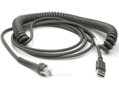 Zebra - USB-kabel - USB - 2.7 m - lindad - för Symbol LS2208, LS4208, LS4278; Zebra VC80X