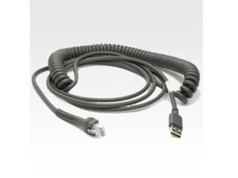 Zebra - USB-kabel - USB - 2.7 m - lindad - för Symbol LS2208, LS4208, LS4278; Zebra VC80X