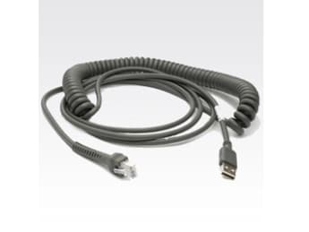 Zebra - USB-kabel - USB - 2.7 m - lindad - för Symbol LS2208, LS4208, LS4278; Zebra VC80X